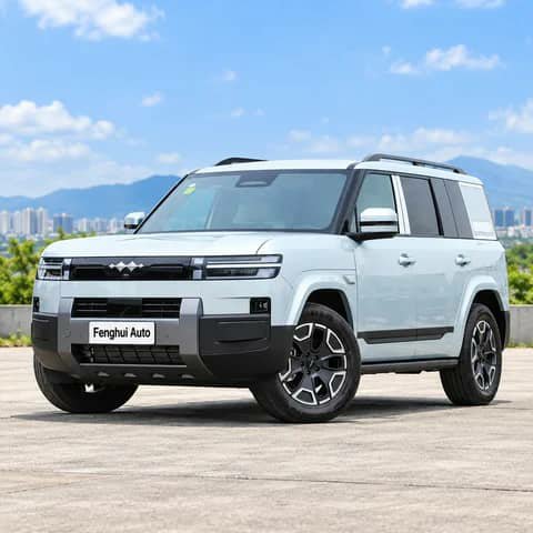White boxy SUV, front view