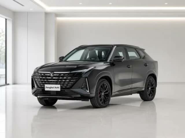 Dark-grey Changan SUV in a showroom