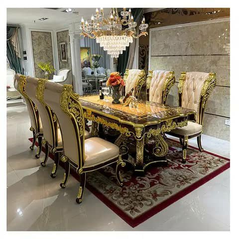 Ornate gold and black dining set