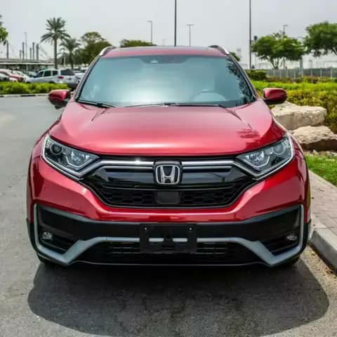 Red Honda CR-V on a street