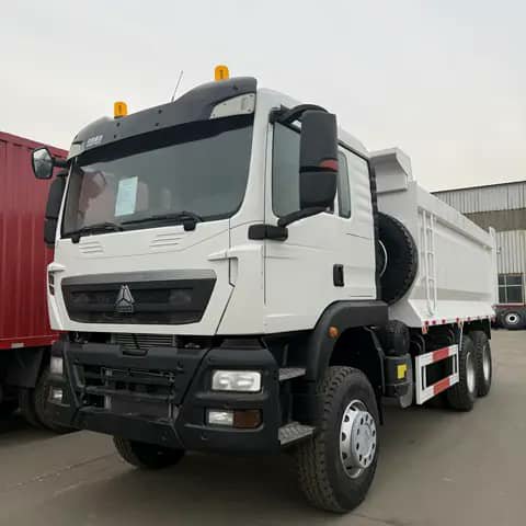 White HOWO dump truck, front view