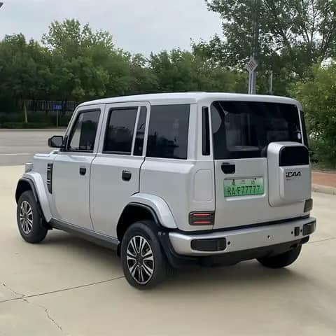 Silver iCar SUV, rear view