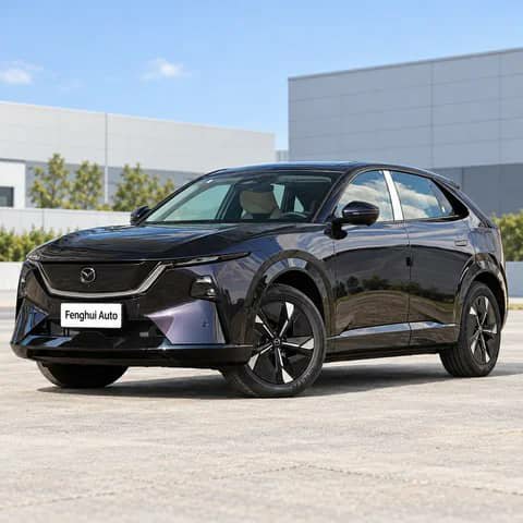 Dark Mazda crossover parked outdoors