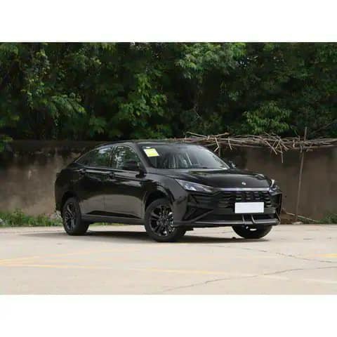Black sedan parked outdoors