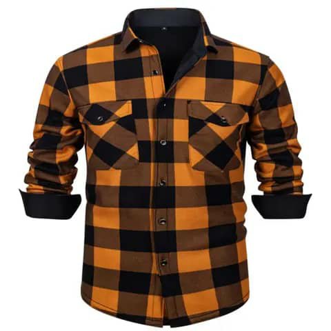 Orange and brown checkered shirt